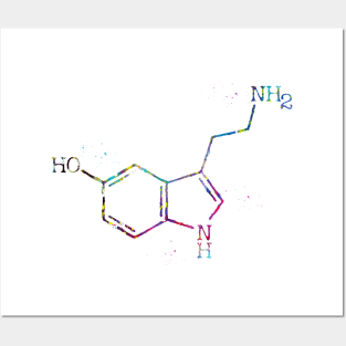 Serotonin Molecule Posters and Art